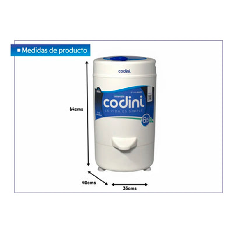 Secarropas Codini Advance AD 6.5kgs Tambor Acero Inox