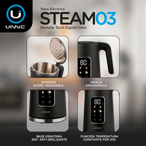 Pava Eléctrica Unnic Pantalla Digital Táctil Acero Inoxidable 1.7 L